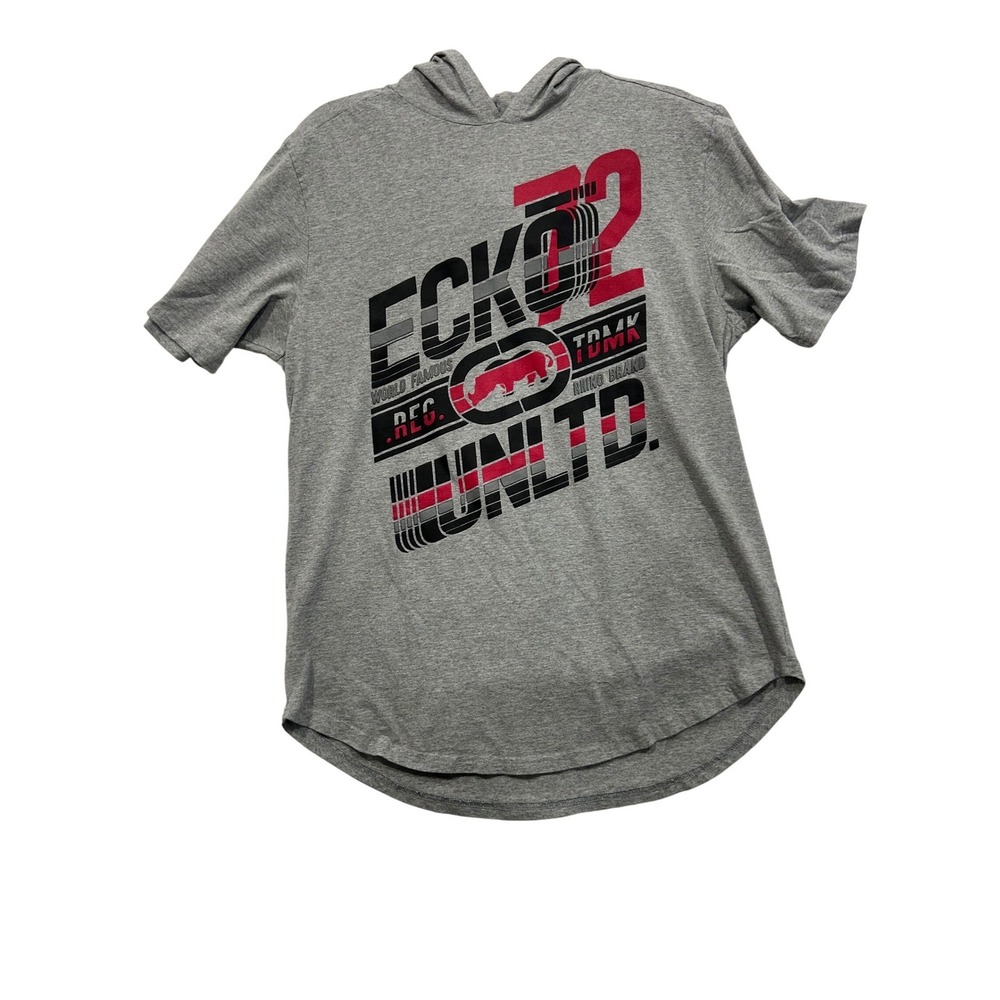 Ecko Unltd. Graphic Hoodie T-Shirt Short Sleeve Y2K Streetwear Top (624)‎